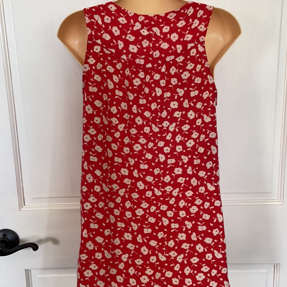 Maeve Anthropologie Sleeveless Red Floral Top Sz 0 - Picture 6 of 11
